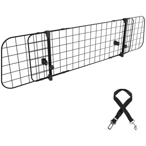 SWANEW grille pour chien voiture largeur réglable barrière universelle Avec  3 barbelés kit complet installation noir