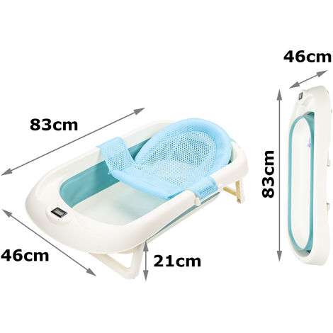 SWANEW Baignoire Bébé Pliable Baignoire Bébé Ergonomique avec Pieds  Antidérapants pour Bébés et Nouveau-nés (Vert + Coussin de bain)