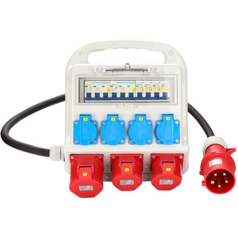 Boîte De Chantier électrique Pré-câblée EDO | IP65, 32A/5P + 16A/5P + 4 Prises 230V | Étanche Pour Extérieur