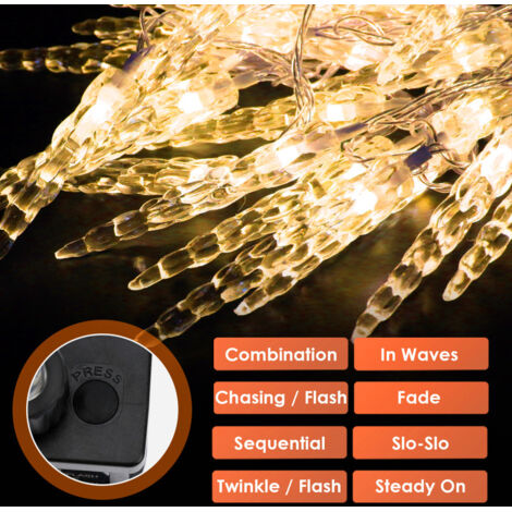 Guirlande Lumineuse Automne 40 LED 6 M - Feuilles D'érable En Tissu, Télécommande, 8 Modes, Imperméable