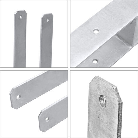 SWANEW H-ancre Ancrages Ancrage en H ancre de sol Durable Garages Douille de sol hauteur 600mm Pied de poteau Support  81mm 2 pièces