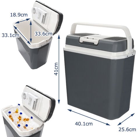 SWANEW Glacière électrique Mini- 230 V/12 V pour camping avec voiture refroidit et réchauffe Portable, Voiture, Camping 24L