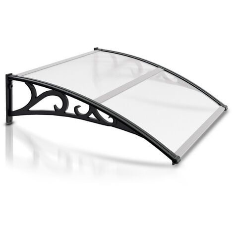 SWANEW Auvent pour porte en aluminium entrée marquise de terrasse 100 x 120 cm