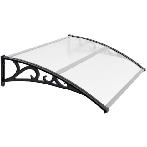 Auvent Transparent En Aluminium Pour Terrasse Ou Porte D'entrée – Protection Contre La Pluie, Tailles 60 à 120cm