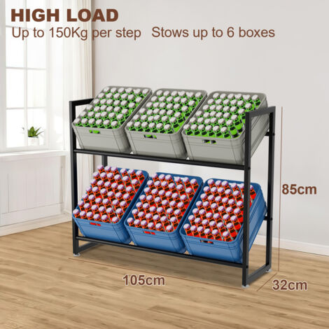 SWANEW 105x32x85cm Étagère à caisses de boissons Étagère à bière Rack à boissons Étagère pour Caisses de Boissons