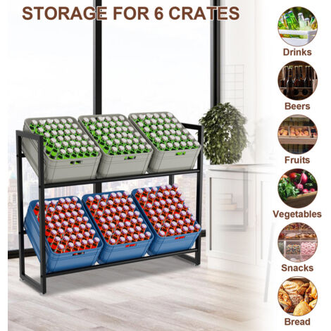 SWANEW 105x32x85cm Étagère à caisses de boissons Étagère à bière Rack à boissons Étagère pour Caisses de Boissons