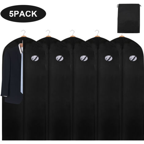 Lot De 6 Housses Vêtements 60x140cm - Protection Anti-Poussière, Imperméable Avec Zip Et Fenêtre