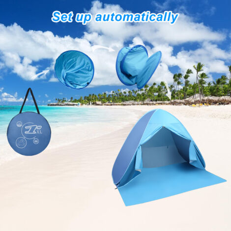 SWANEW Tente de plage 2 ou 3 Personnes pop-up, Protection UV 50
