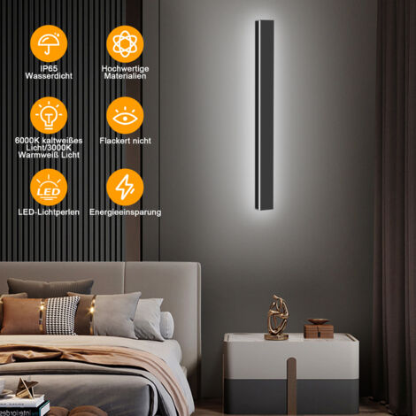 SWANEW Applique Murale Moderne LED Lampe Murale pour Chambre Maison Couloir Salon Lumière 40cm 10.5W Blanc froid