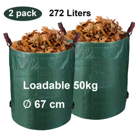 Sacs à Feuilles De Jardin SUBEEN - 3x300L, Réutilisables, étanches, Avec Anneau D’ouverture - Pour Déchets Verts, Branchages
