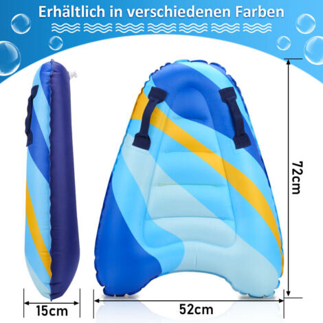 Bodyboard Gonflable Enfant Shyllin - 70x55x12 Cm, Poignées Antidérapantes, Forme Croissant, Pour Piscine Et Plage, Sécurité Renforcée