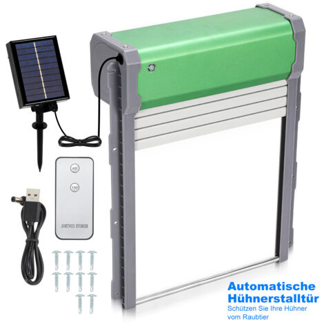 Porte De Poulailler Automatique Solaire USB-C - Grande Taille 27.5x36cm - Rouge - FabStyl