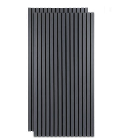 SWANEW Panneau tasseau MDF Revêtement mural naturel Panneau mural acoustique moderne en placage bois et feutre 2x 120x60x2.1cm Gris