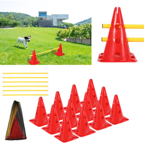 Lot De 2 Haies D'entraînement De Vitesse – Équipement Pro Pour Foot, Athlétisme, Agilité – Plastique Résistant, Rouge, 46x30x15 Cm