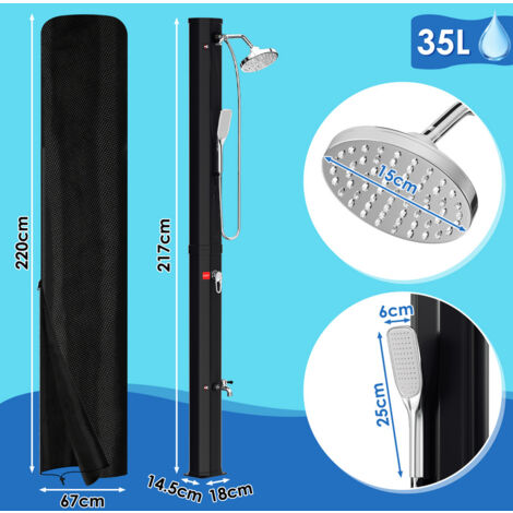 Housse Protection Douche Solaire 600D 220x67cm – Bâche Imperméable Anti-UV, Anti-Pluie Pour Douche Extérieure Jardin