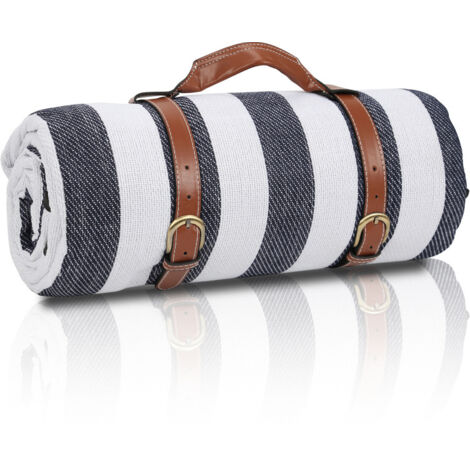 Couverture De Plage Imperméable WEKNOWU – 210x200 Cm – Anti-Sable & Livrée Avec Sac Et Piquets
