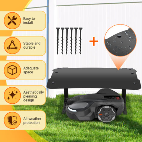 Garage LawnMaster Pour Tondeuse Robot VBRM18 - Protection Solaire Et Pluie - Sans Perte De Signal GPS - Installation Facile