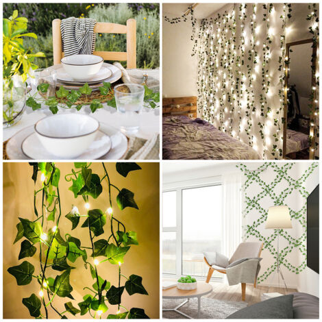 Guirlande De Noël De 2,7 M - Plantes De Vigne Artificielles Pré-éclairées - Guirlande De Noël à Piles Avec Lumières Pour Cheminée, Escalier, Porte, Cheminée, Escaliers, Jardin (rouge