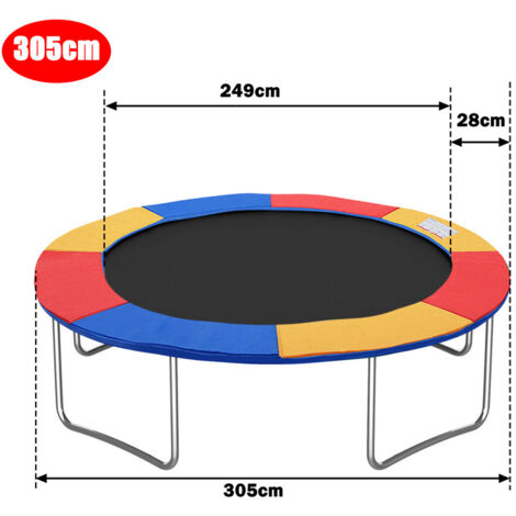 Coussin de Protection pour Trampoline, 244 305 cm Coussin de SÉcuritÉ de Remplacement, Trampoline Couverture Rembourrage, RÉsistant aux Rayons UV & Anti-dÉchirure, Protection Bordure