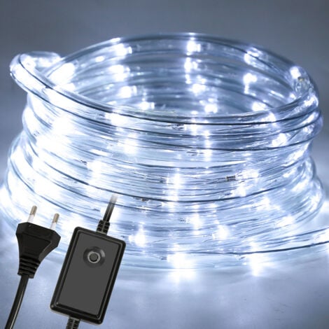 EINFEBEN Tuyau lumineux LED extérieur/intérieur IP44 Jardin Tuyau lumineux Chaîne lumineuse 20M Blanc froid
