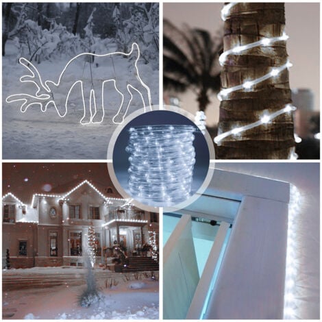 EINFEBEN Tuyau lumineux LED extérieur/intérieur IP44 Jardin Tuyau lumineux Chaîne lumineuse 20M Blanc froid
