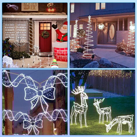 EINFEBEN Tuyau lumineux LED extérieur/intérieur IP44 Jardin Tuyau lumineux Chaîne lumineuse 20M Blanc froid