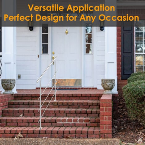 Garde-corps Rampe d'escalier Escalier Acier Inoxydable utilisable comme , Parapet rambarde, balcon ou terrasse 80cm avec 3 Tringles