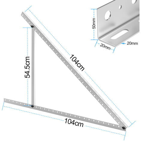 EINFEBEN 41" (104cm) Support de Panneau Solaire en Aluminium à angle réglable pour bateau, camping-car, toit