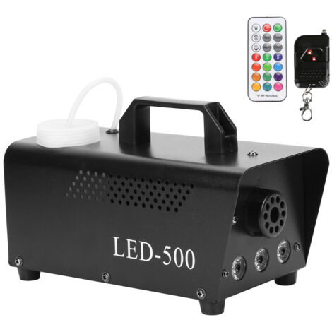 Machine à brouillard, Machine à fumée AGPtEK avec télécommande et lumière LED colorée, 500 W, portable et durable, convient pour Halloween, Noël, mariage, fêtes, performance DJ et spectacle sur scène