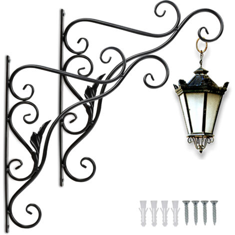 Lot 8 Chaînes Métal 42 Cm Avec Crochets S – Suspension 3 Rangées Pour Paniers Fleurs, Pots & Lanternes, Noir