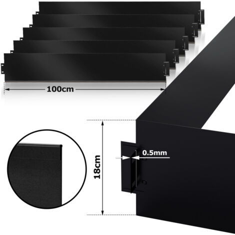 Bordure De Jardin Flexible - Palissade Noire - Bordure De Pelouse Pour