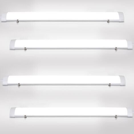 EINFEBEN Réglette LED étanche tubes LED 120cm 36W interconnectable traversante IP65 Plafonnier LED pour locaux pièces humides Blanc Neutre