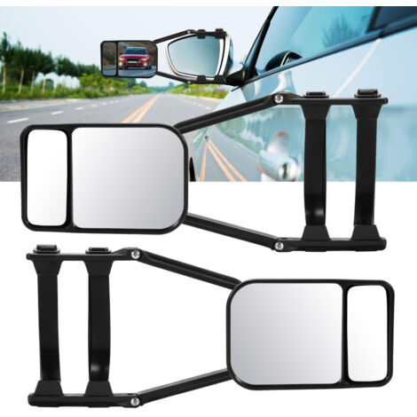 Jeu De 2 Rétroviseurs Supplémentaires Pour Camping-car / Autocaravane - Montage Universel Par élastiques - Miroir Plat + Convexe - WilTec
