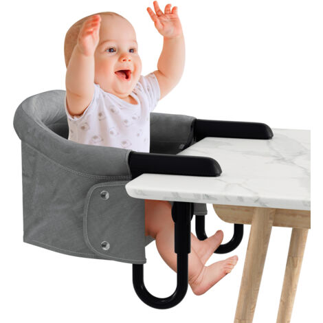 Chaise Haute Portable Ezebaby - Siège Rehausseur Pliable Avec Harnais 5 Points - Pour Tables 2.5-7.5cm