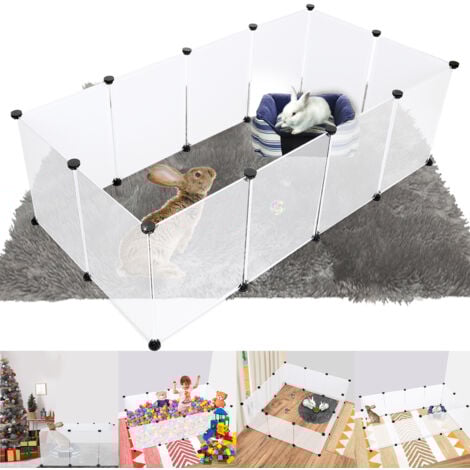 EINFEBEN Enclos Petits Animaux Cage petits animaux Enclos libre DIY hamster rongeurs petits animaux Parc pour chiots Parc blanc
