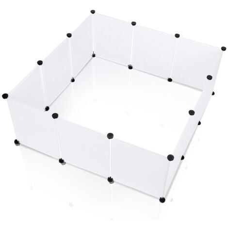EINFEBEN Enclos Cage DIY Clôture Clôture modulaire Parc pour petits animaux Hérisson, Petits Animaux 12Pcs 35x45cm Blanc