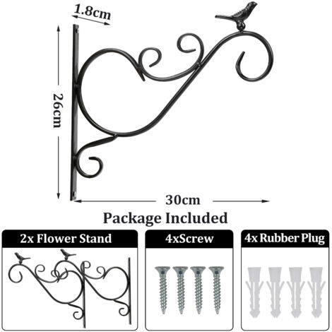 N207617-Zerone Support Pour Plantes Suspendues Support De Plantes Suspendues En Fer Forgé
