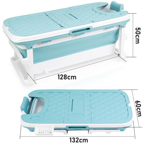 EINFEBEN Baignoire pliable pour adulte Baignoire portable avec Couvercle amovible pour petite salle de bain XXL 149 x 60 x 50 cm