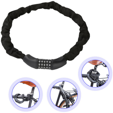 Antivol vélo chaîne à combinaison 5 chiffres pour VTT et route WEST BIKING