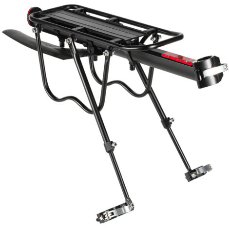 Porte-bagages vélo arrière réglable en aluminium, support universel pour VTT et vélo de ville Porte-bagages vélo arrière réglable en aluminium, support universel pour VTT et vélo de ville