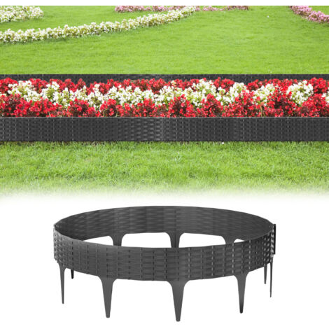 Bordure de pelouse aspect bois Aufun, bordure de parterre de fleurs en plastique