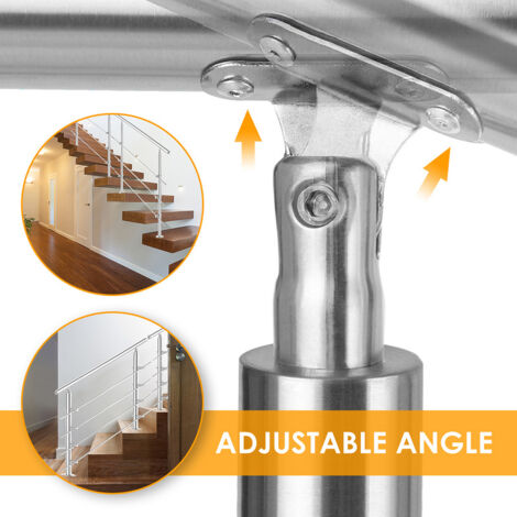 VINGO Rampe D'escalier Acier Inoxydable Main Courante Balustrade Garde-corps Argenté 100 Cm 3