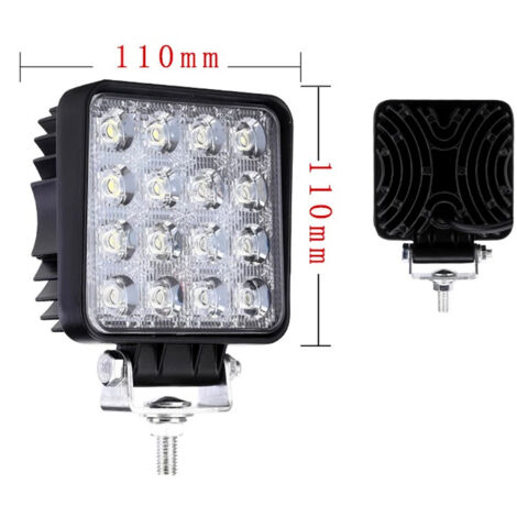 Phare LED 12V/24V/48V 6000 Lumen – Projecteur étanche IP68 Pour Voiture, Camion, Bateau
