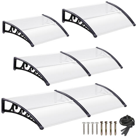 D'entree Auvent Pour Porte D'entrée 100 X 150 Cm Auvent Arqué Auvent En Polycarbonate Transparent Auvent 5 Mm Support Pp 87487773 Auvent Porte