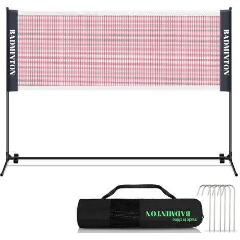 FUUGlan Filet De Badminton Pliable Et Portable – 5 M Ou 6 M – Nylon – Pour Tennis, Volley, Foot – Intérieur/Extérieur