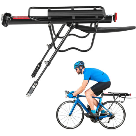Porte-bagages Arrière Vélo Réglable - Coffre Avec Garde-boue Et Réflecteur, Charge Max 59 Kg (24" à 29")
