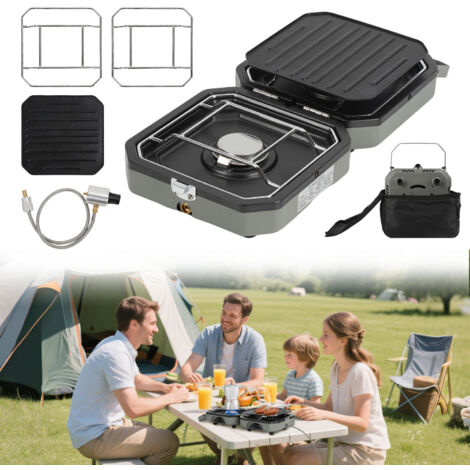 Réchaude Camping Sterno Pliable - Cuisine Extérieur Portable - 1 Pièce Argent