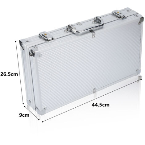 Malette Poker Aluminium Noire Mat – Capacité 300 Jetons, étui Rigide Transport Avec Poignée – Parfait Pour Adultes, Familles, Débutants Et Joueurs Passionnés
