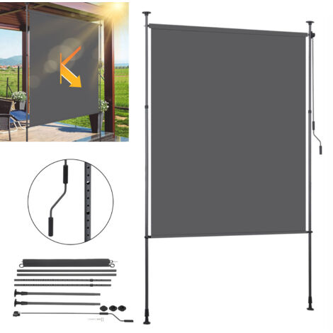 Store Vertical De Balcon Festnight 160x250 Cm - Résistant Aux UV, Rétractable Automatique, Gris
