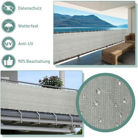 NINGBAI Brise Vue Occultant 60 x 700 cm Toile De Balcon, Ecran De